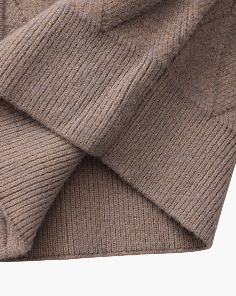 Heritage Diamond Knit Zip Cardigan