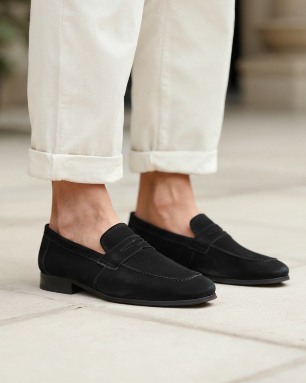 Old Money Suede Penny Loafers