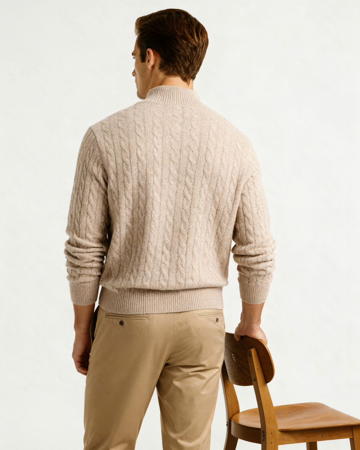 100% Cashmere Woven Half Zip